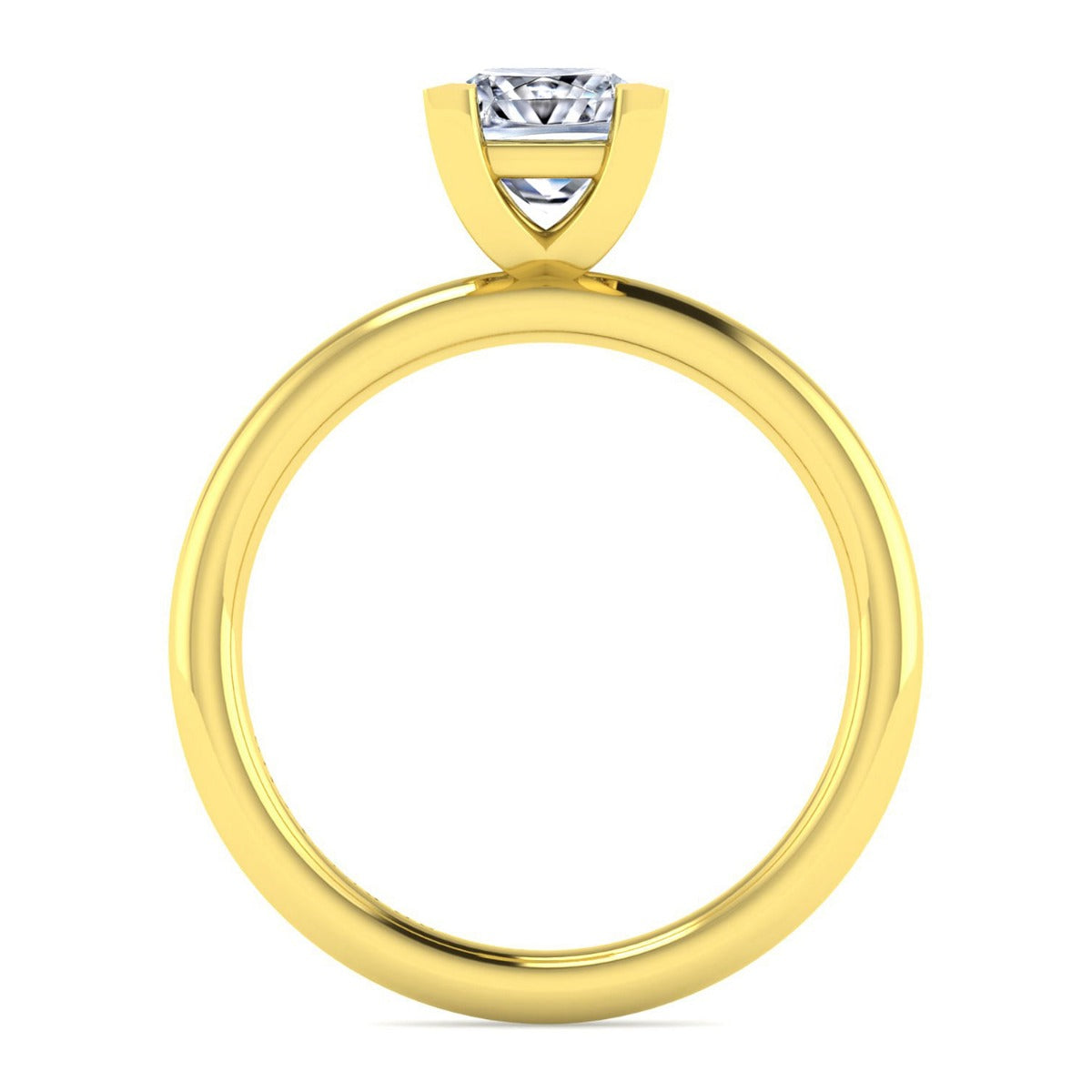 Lark - 14K Yellow Gold Princess Cut Solitaire Semi-Mount Ring