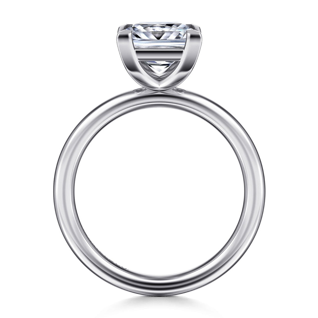 Lark - 14K White Gold Princess Cut Solitaire Semi-Mount Ring