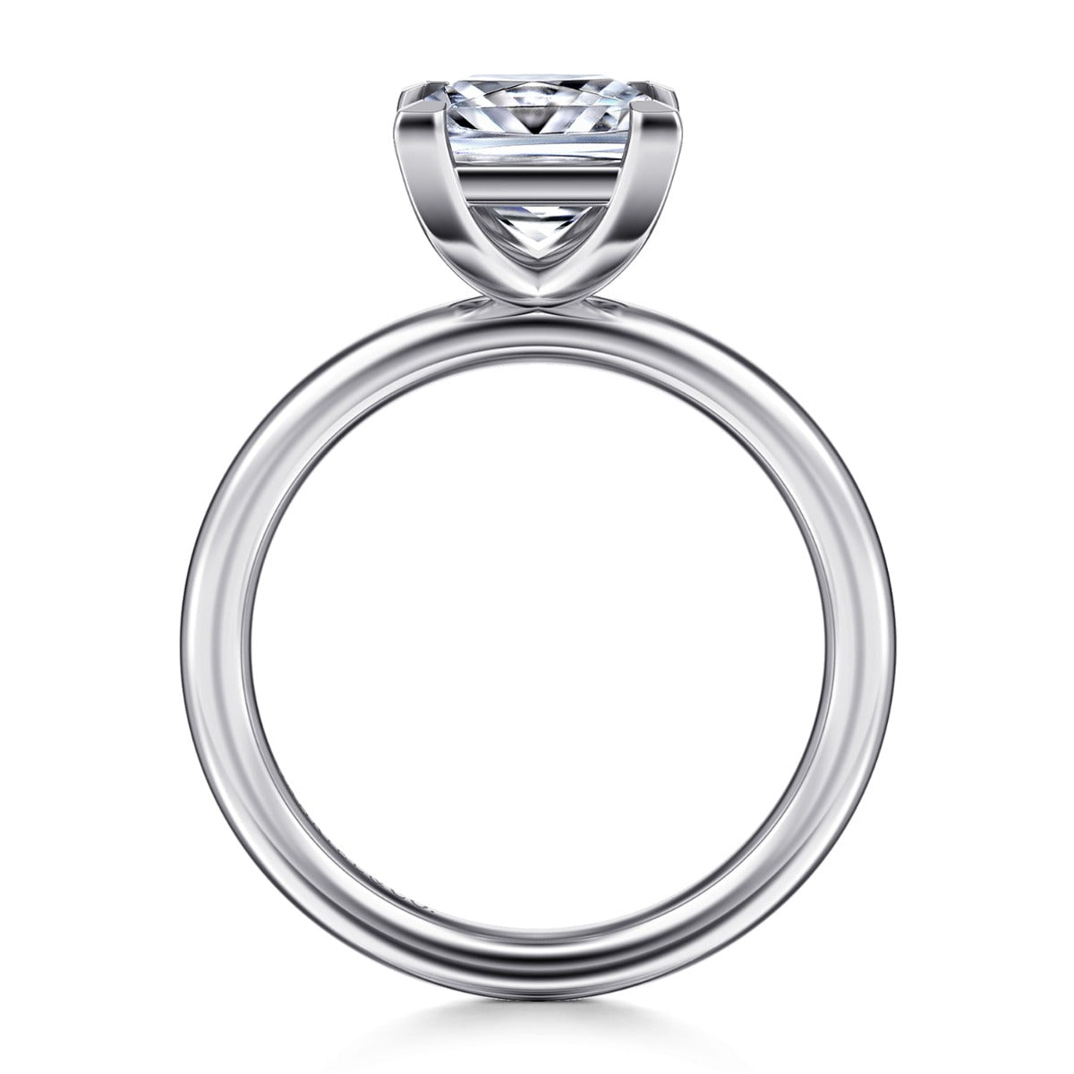 Lark - 14K White Gold Princess Cut Solitaire Semi-Mount Ring