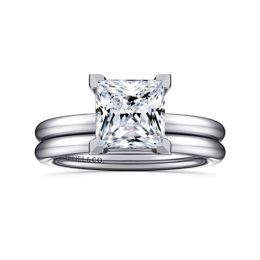 Lark - 14K White Gold Princess Cut Solitaire Semi-Mount Ring