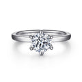 Emma - 14K White Gold Round Solitaire Semi-Mount Ring