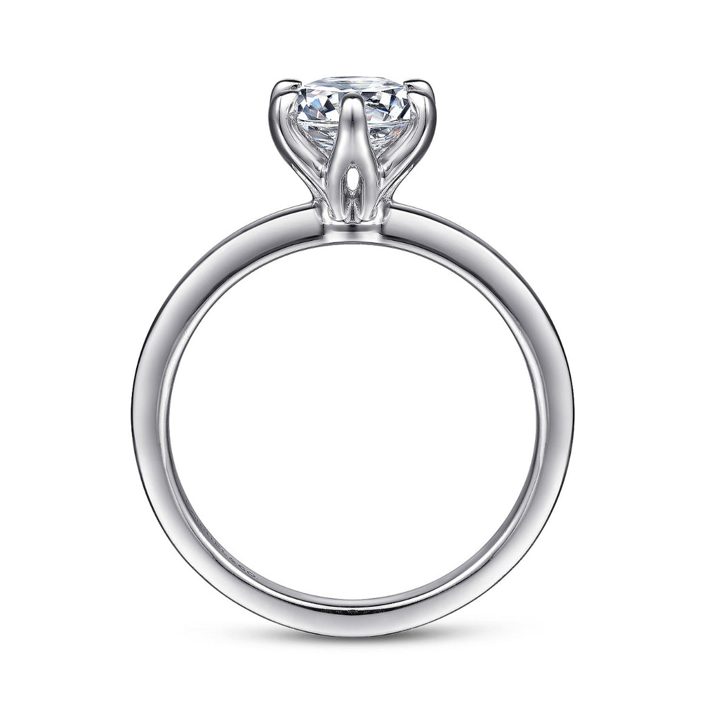 Emma - 14K White Gold Round Solitaire Semi-Mount Ring