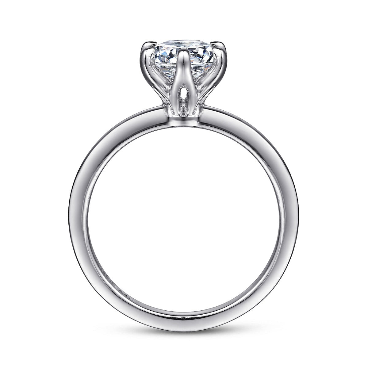 Emma - 14K White Gold Round Solitaire Semi-Mount Ring