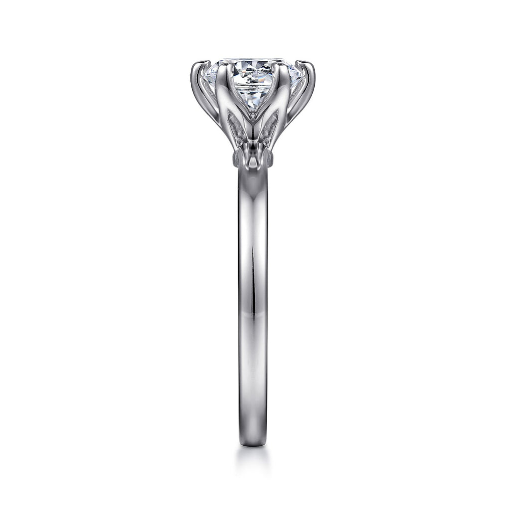 Emma - 14K White Gold Round Solitaire Semi-Mount Ring