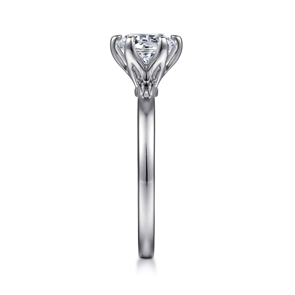 Emma - 14K White Gold Round Solitaire Semi-Mount Ring