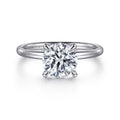Elia - 14K White Gold Solitaire Round Semi-Mount Ring
