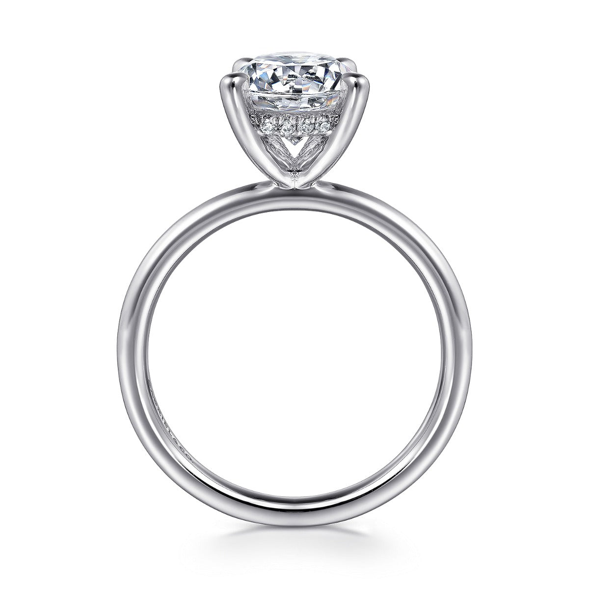 Elia - 14K White Gold Solitaire Round Semi-Mount Ring