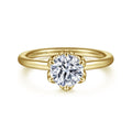 Kamera - 14K Yellow Gold Round Solitaire Semi-Mount Ring