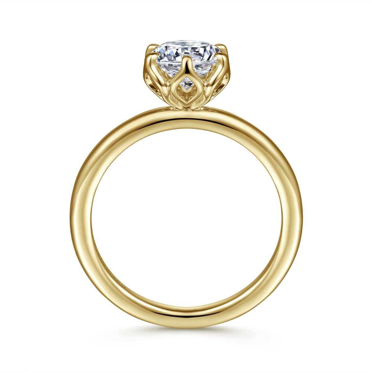 Kamera - 14K Yellow Gold Round Solitaire Semi-Mount Ring