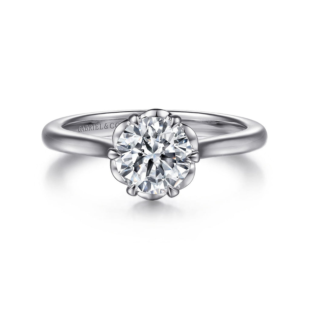 Tiona - Platinum Round Diamond Semi-Mount Ring