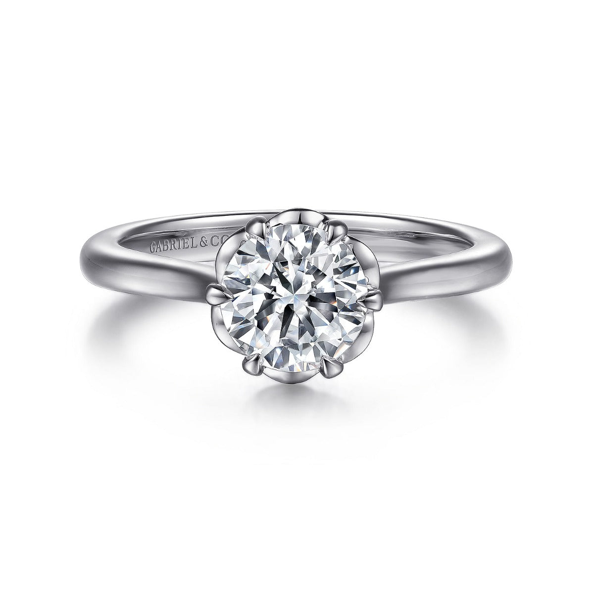Tiona - Platinum Round Diamond Semi-Mount Ring