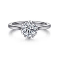 Tiona - 14K White Gold Round Diamond Semi-Mount Ring