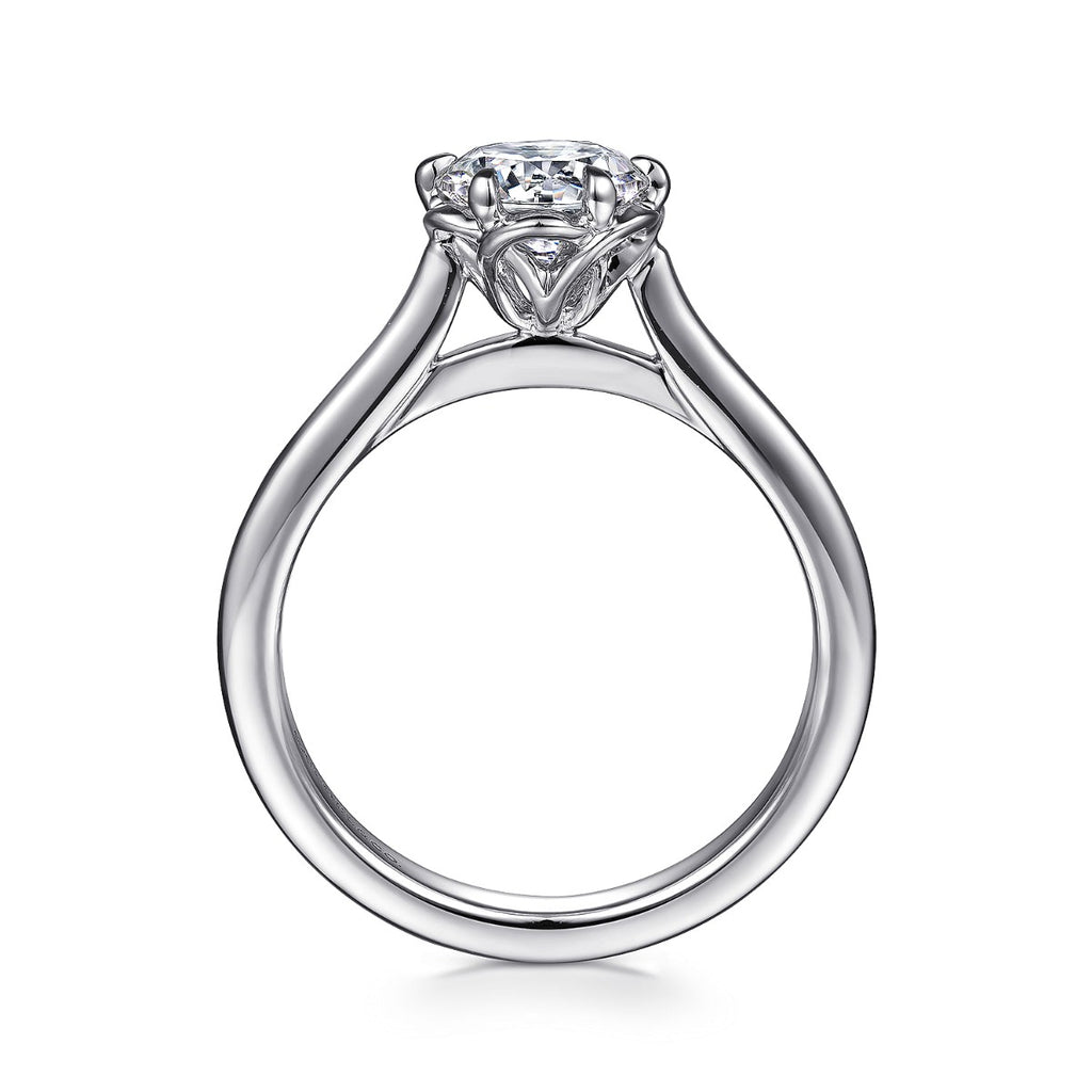 Tiona - 14K White Gold Round Diamond Semi-Mount Ring