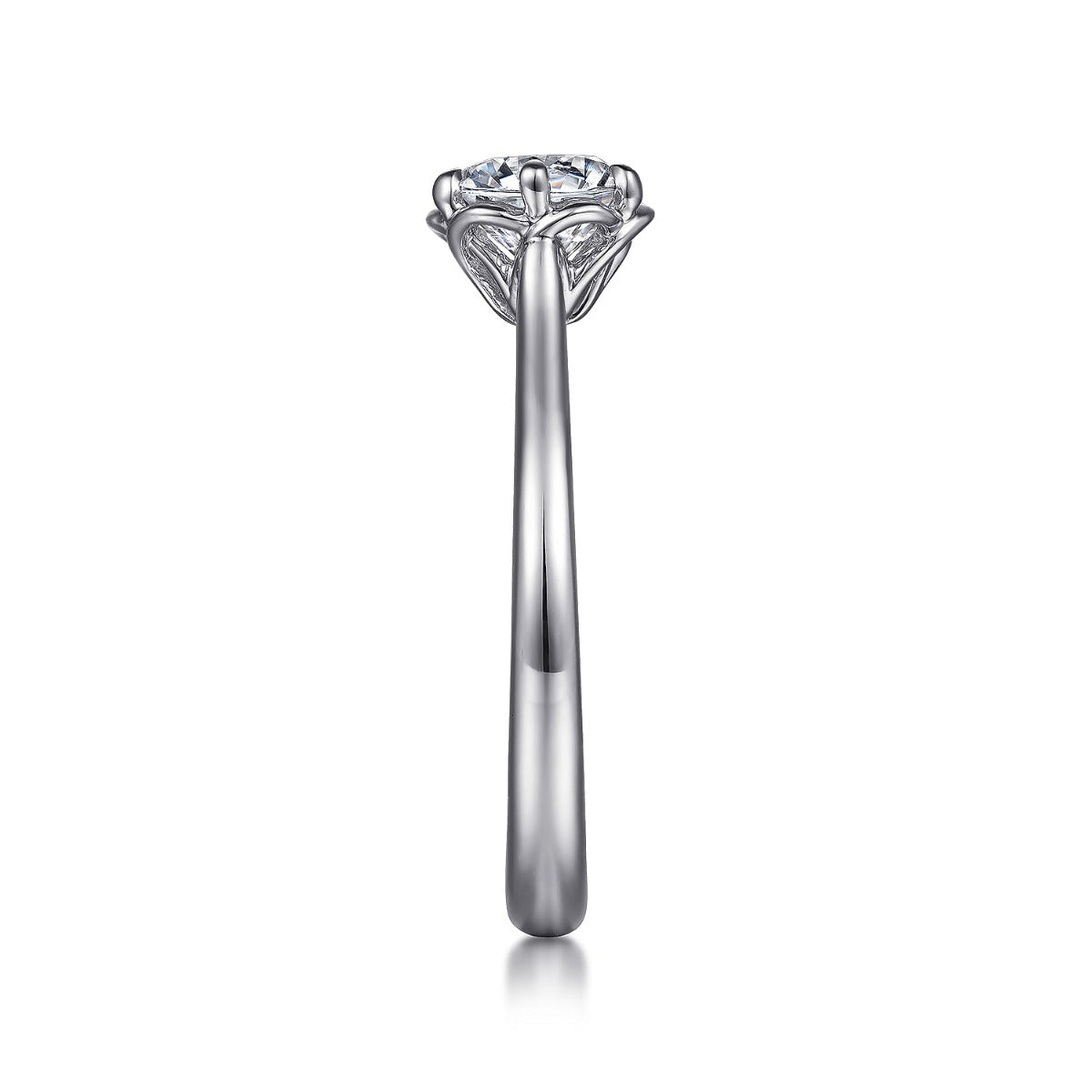 Tiona - 14K White Gold Round Diamond Semi-Mount Ring