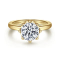 Liona - 14K Yellow Gold Round Solitaire Semi-Mount Ring