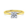 Ady - 14K White-Yellow Gold Hidden Halo Round Semi-Mount Ring