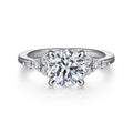 Avah - 14K White Gold Round Semi Mount Cluster Semi-Mount Ring