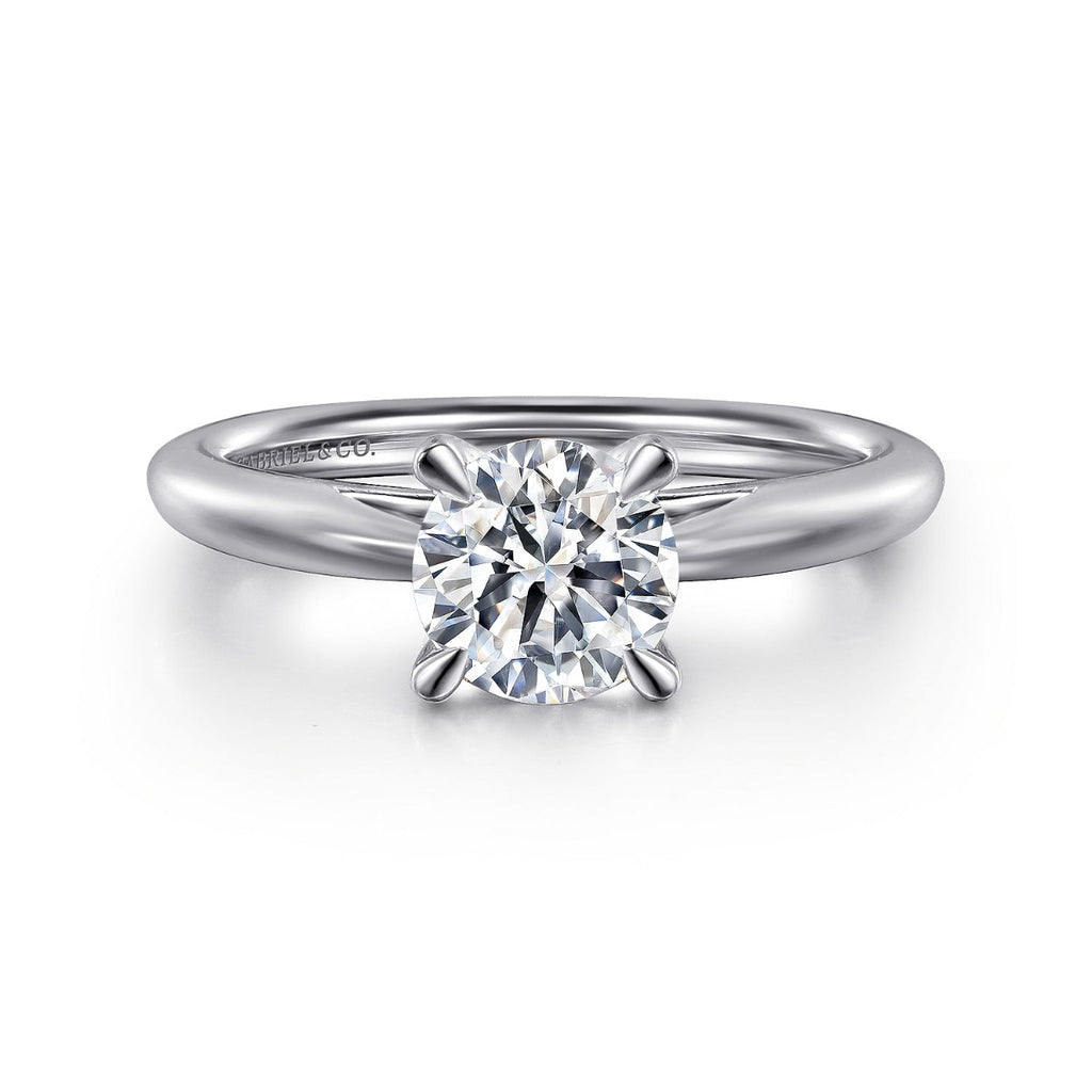 Bambi - Platinum Round Semi Mount Engagement Ring
