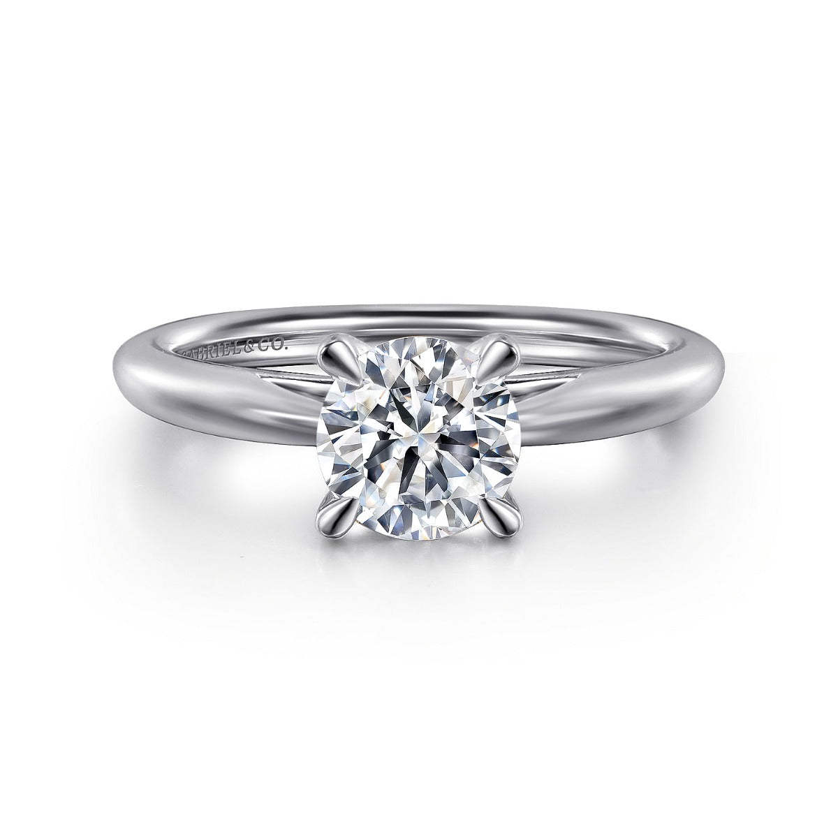 Bambi - Platinum Round Semi Mount Engagement Ring