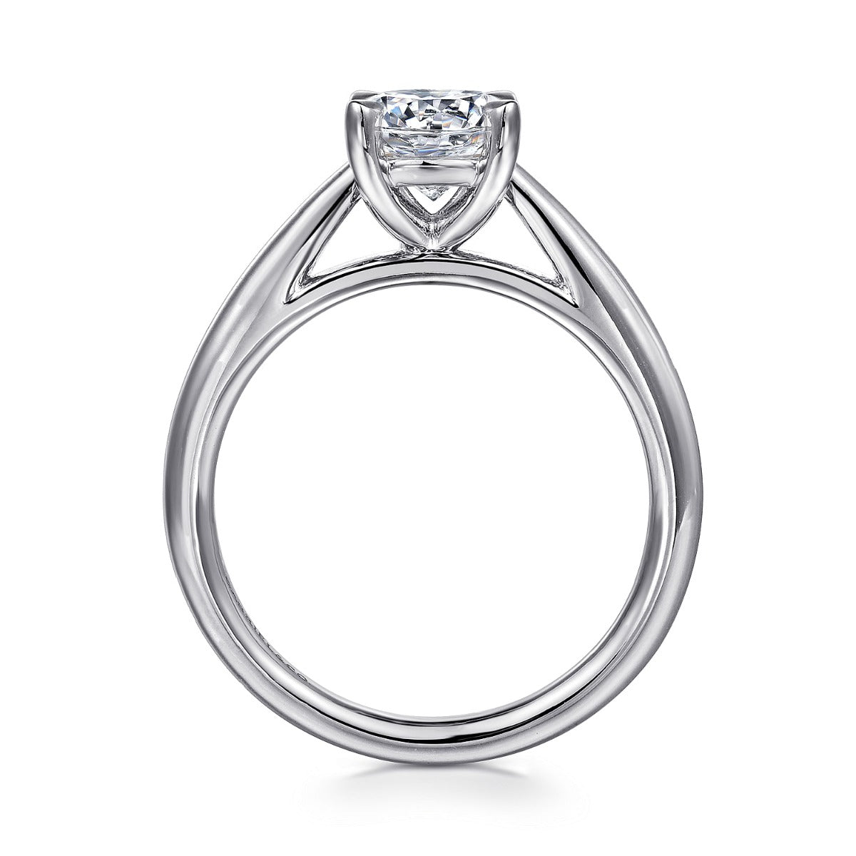 Bambi - Platinum Round Semi Mount Engagement Ring
