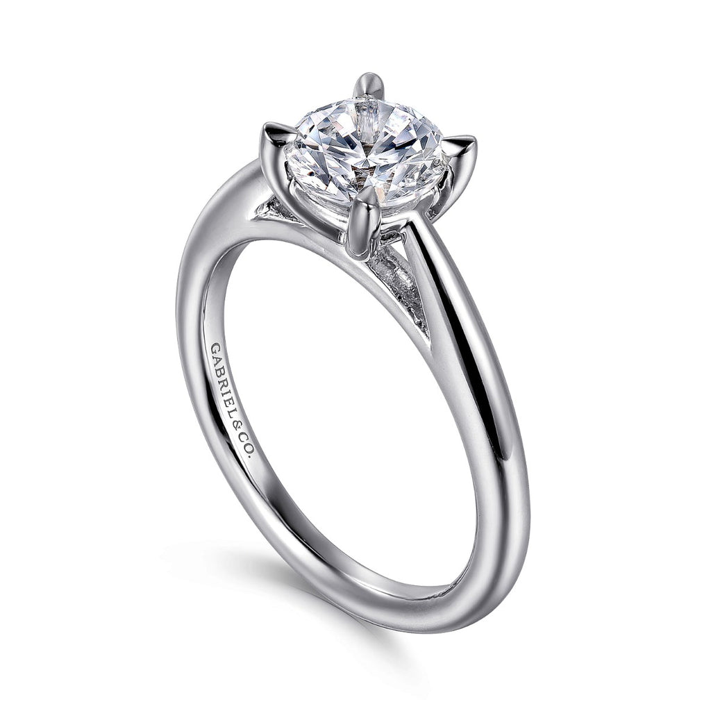 Bambi - Platinum Round Semi Mount Engagement Ring