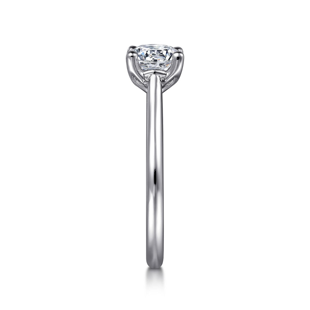Ailis - 14K White Gold Round Diamond Semi Mount Engagement Ring
