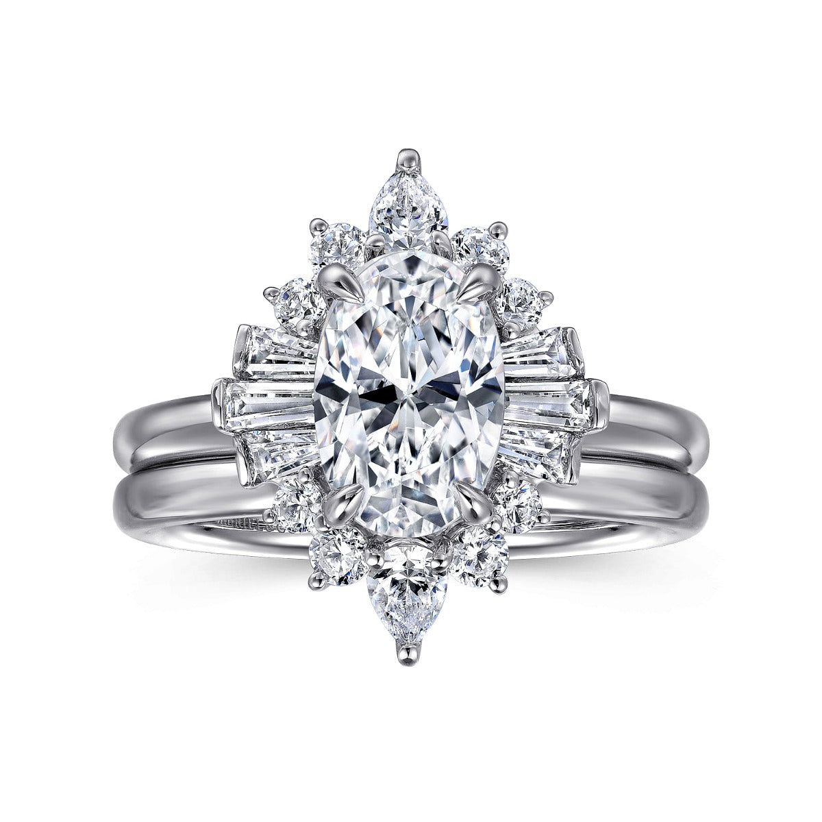 Emarie - 14K White Gold Oval Halo Semi-Mount Ring