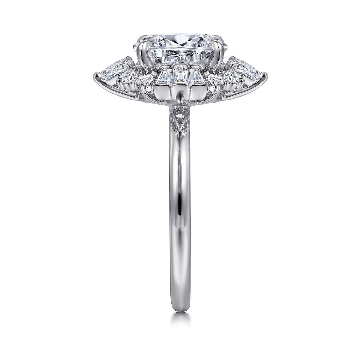 Emarie - 14K White Gold Oval Halo Semi-Mount Ring