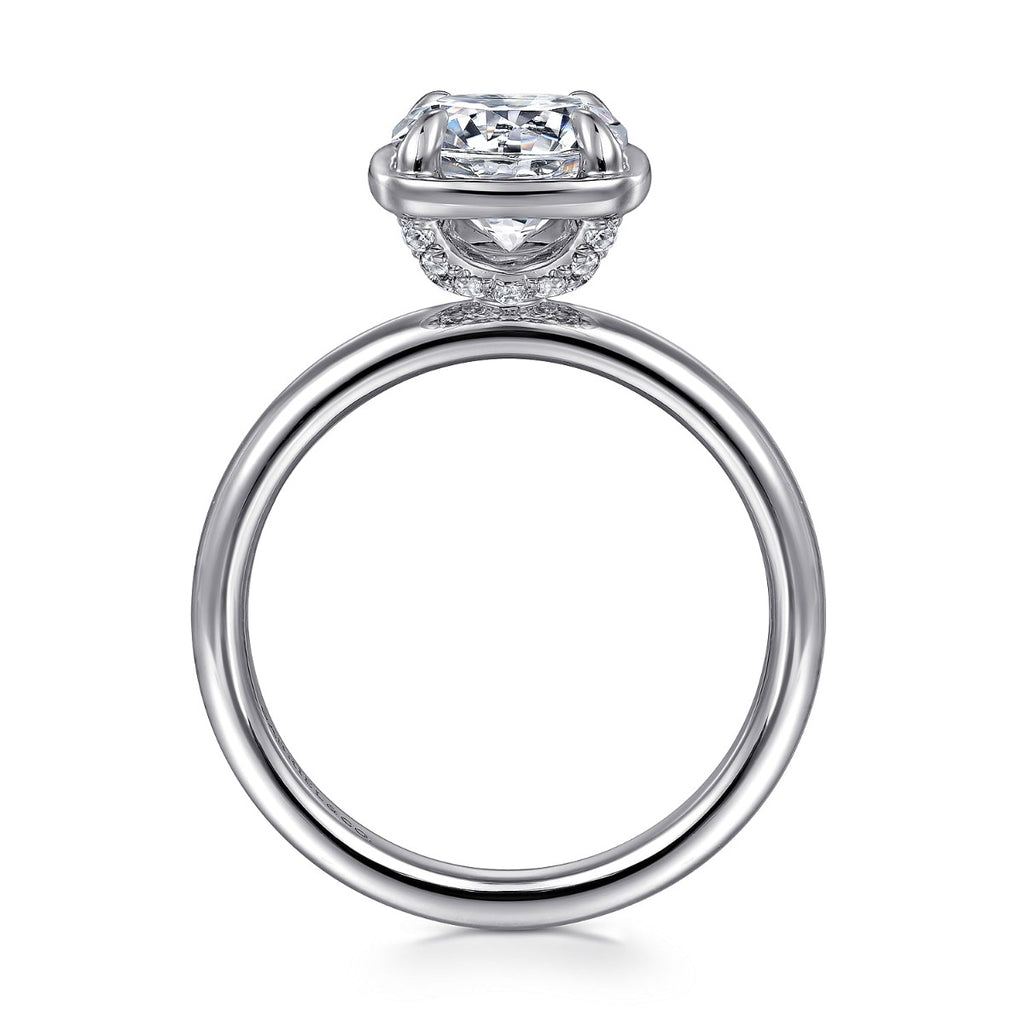 Deedie - 14K White Gold Round Diamond Engagement Ring
