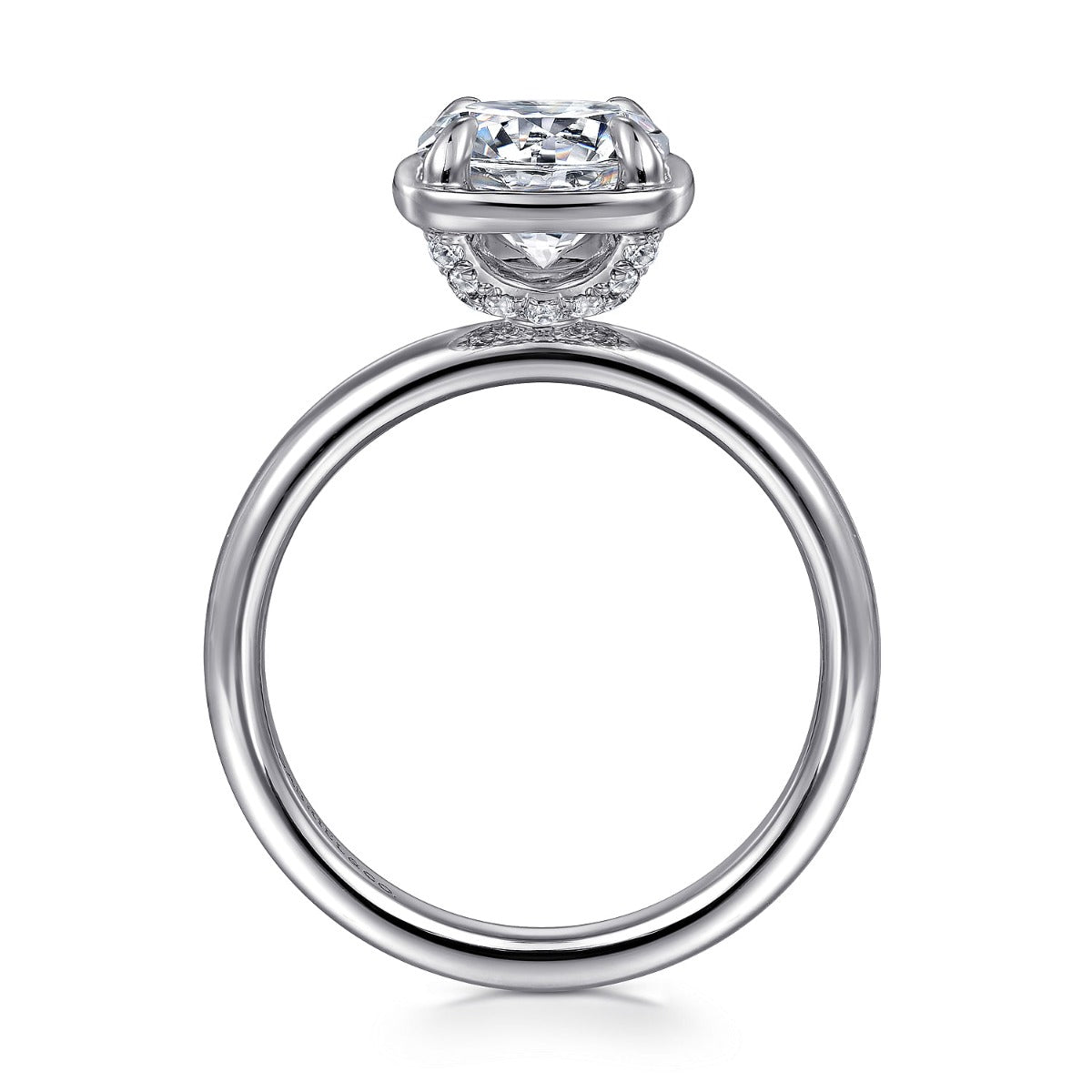 Deedie - 14K White Gold Round Diamond Engagement Ring