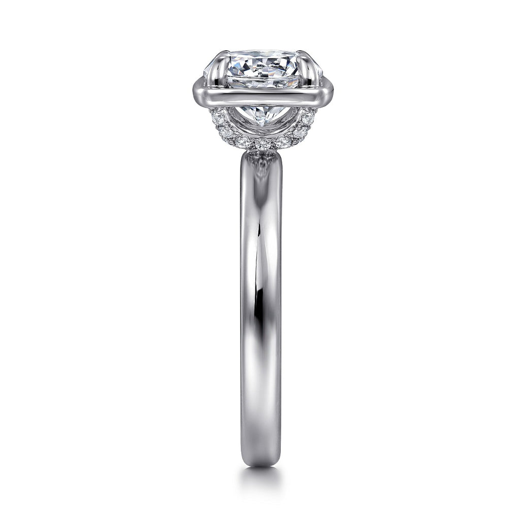 Deedie - 14K White Gold Round Diamond Engagement Ring