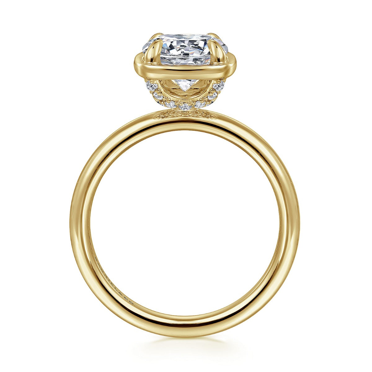 Deedie - 14K Yellow Gold Round Semi Mount Engagement Ring