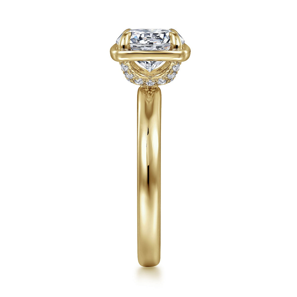 Deedie - 14K Yellow Gold Round Semi Mount Engagement Ring
