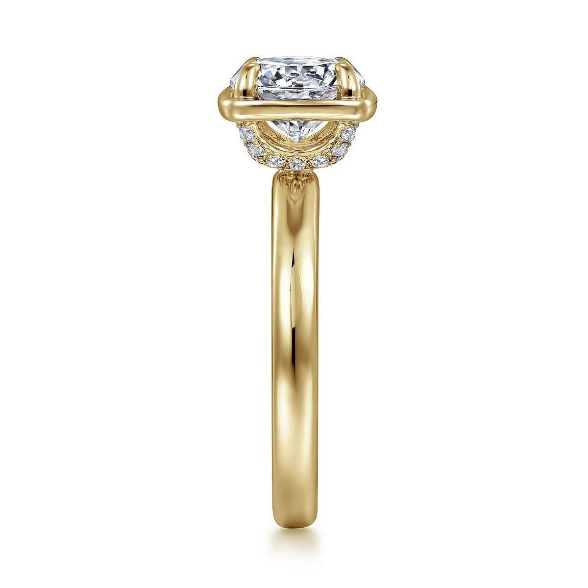 Deedie - 14K Yellow Gold Round Semi Mount Engagement Ring