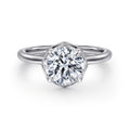 Cassi - 14K White Gold Round Diamond Semi Mount Engagement Ring
