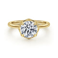 Cassi - 14K Yellow Gold Round Semi Mount Engagement Ring