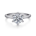 Anne - 14K White Gold Round Solitaire Semi-Mount Ring