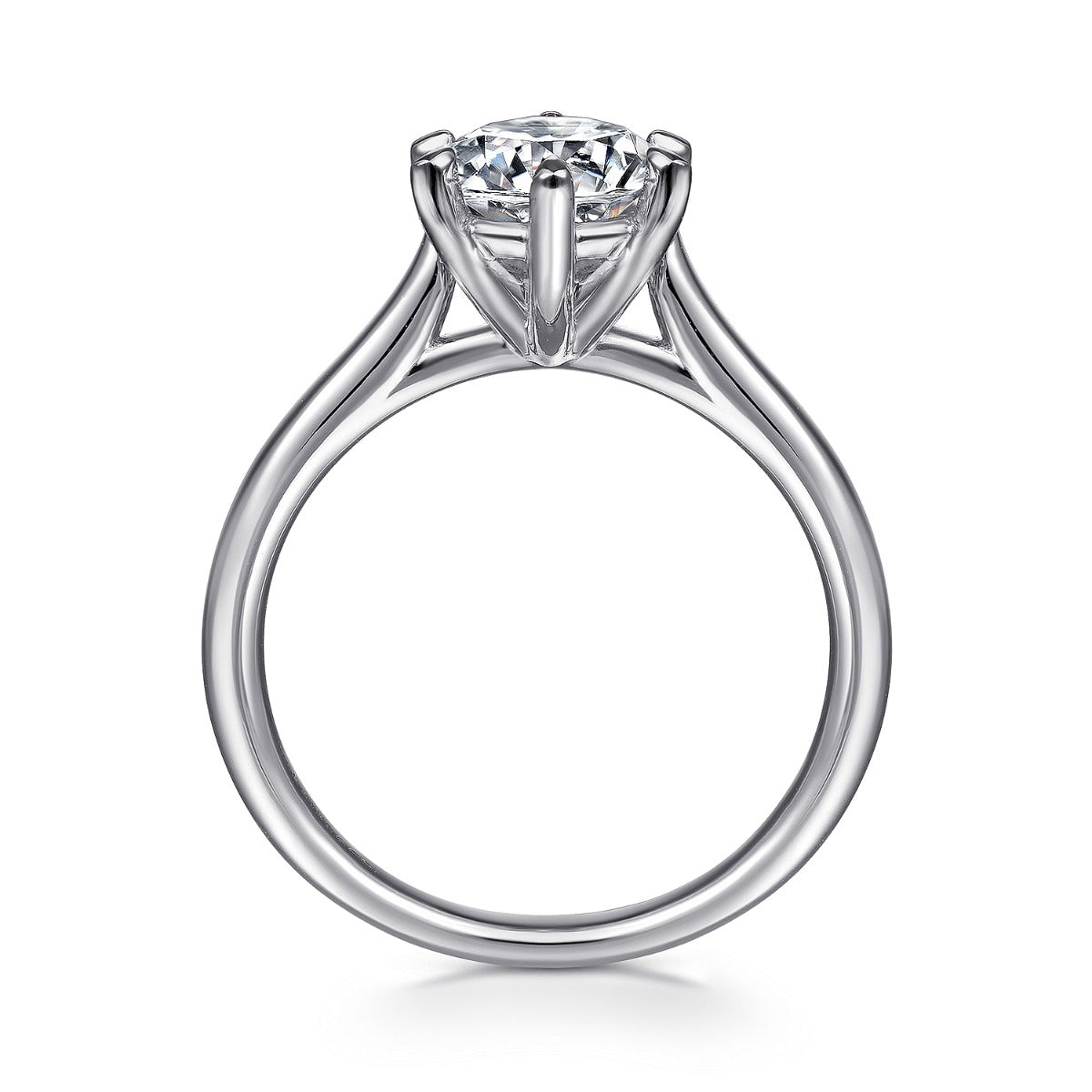 Anne - 14K White Gold Round Solitaire Semi-Mount Ring