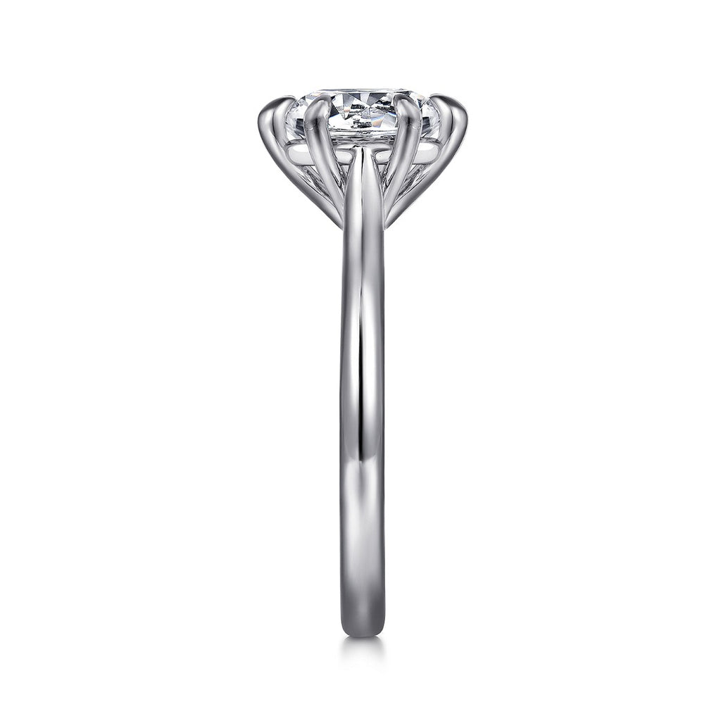 Anne - 14K White Gold Round Solitaire Semi-Mount Ring