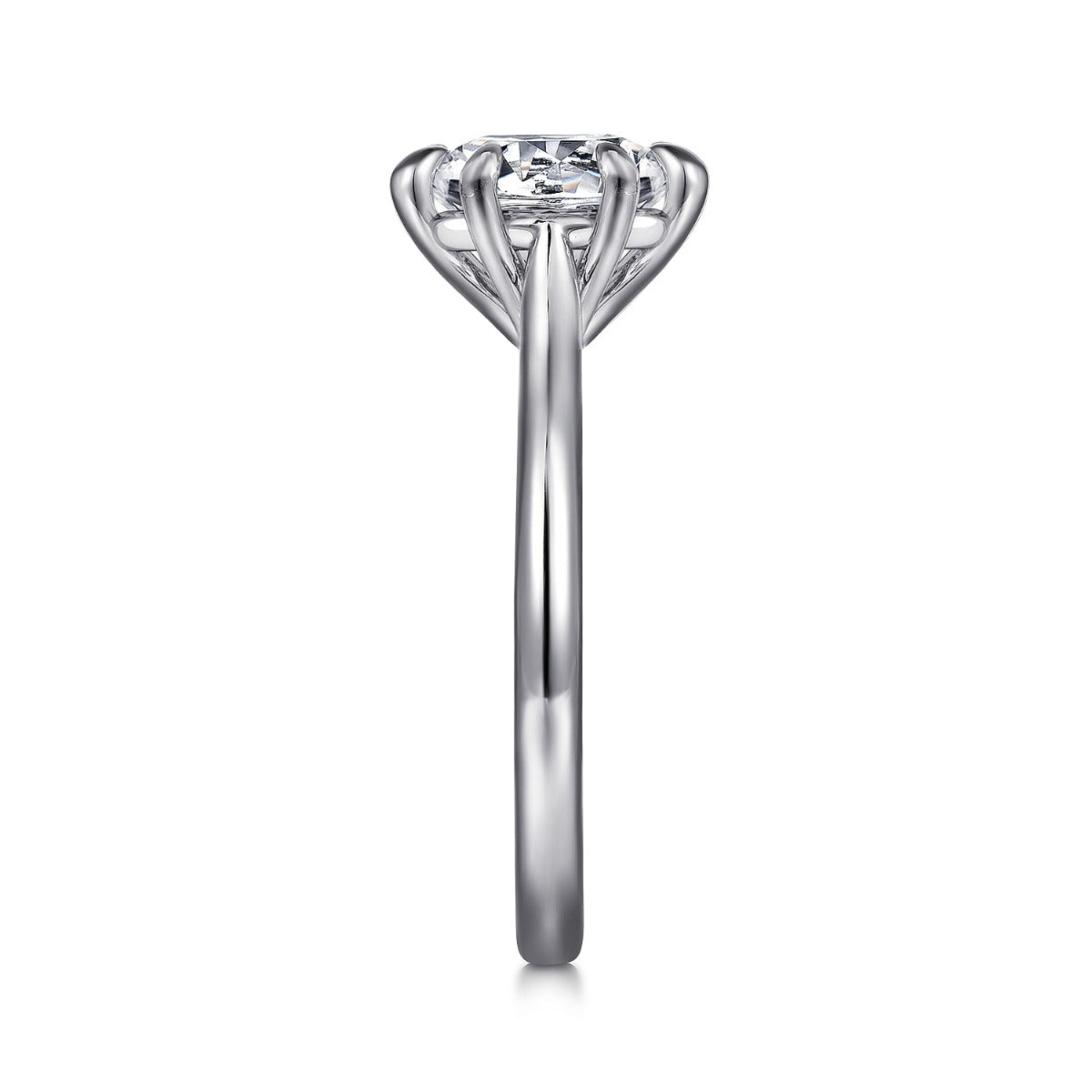 Anne - 14K White Gold Round Solitaire Semi-Mount Ring