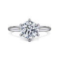 Aure - 14K White Gold Round Solitaire Semi-Mount Ring