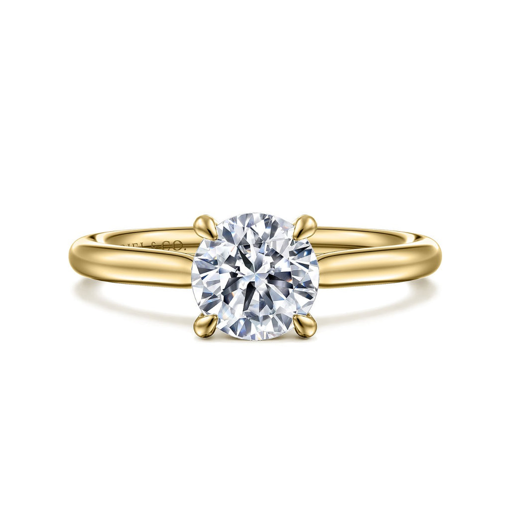 Bena - 14K Yellow Gold Round Solitaire Semi-Mount Ring