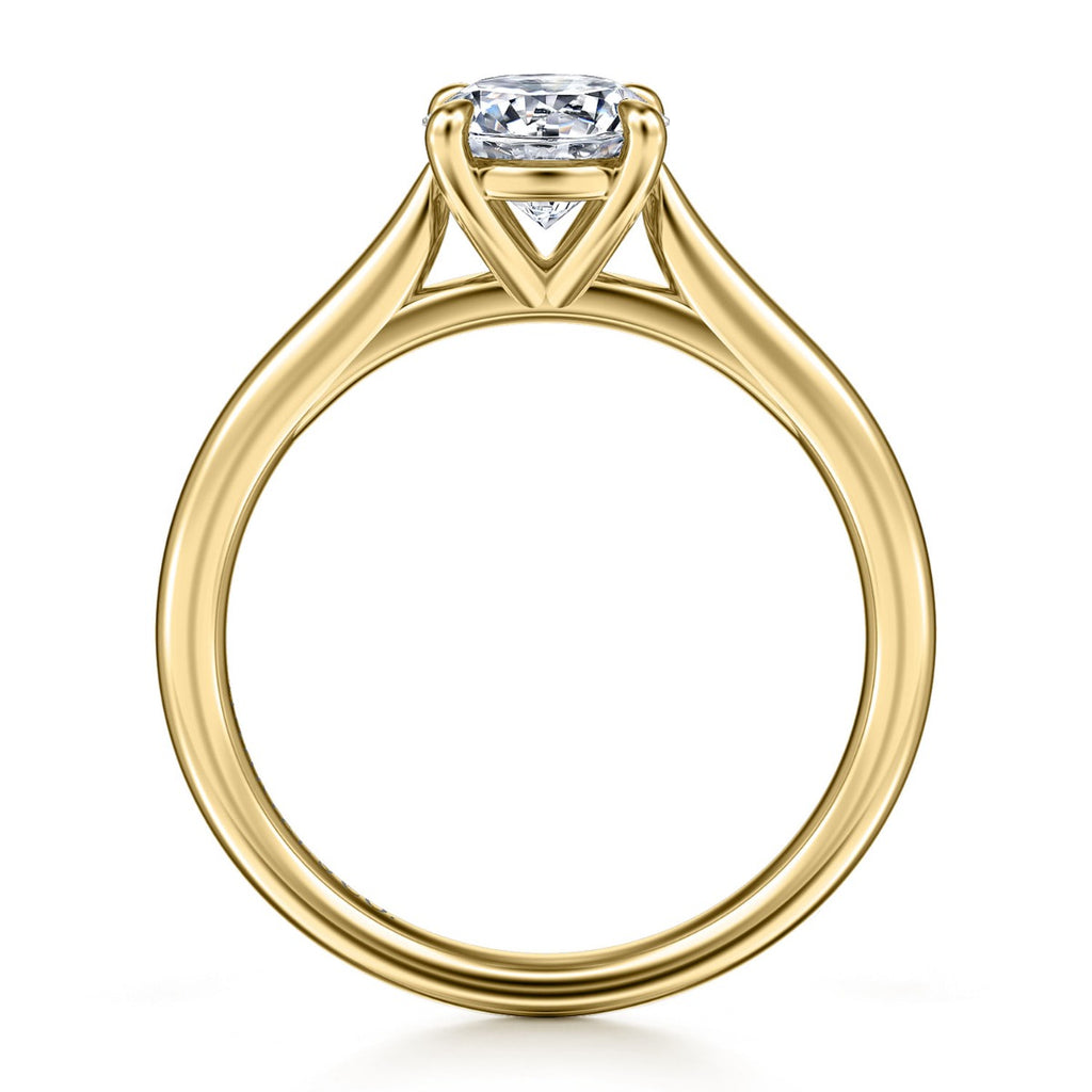 Bena - 14K Yellow Gold Round Solitaire Semi-Mount Ring