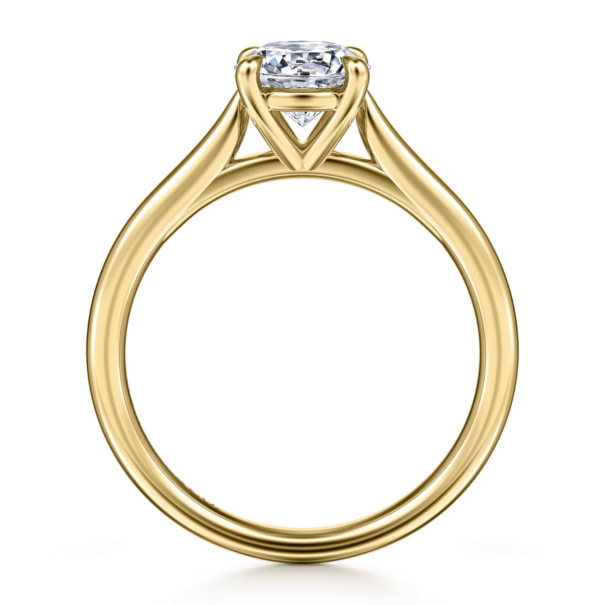 Bena - 14K Yellow Gold Round Solitaire Semi-Mount Ring