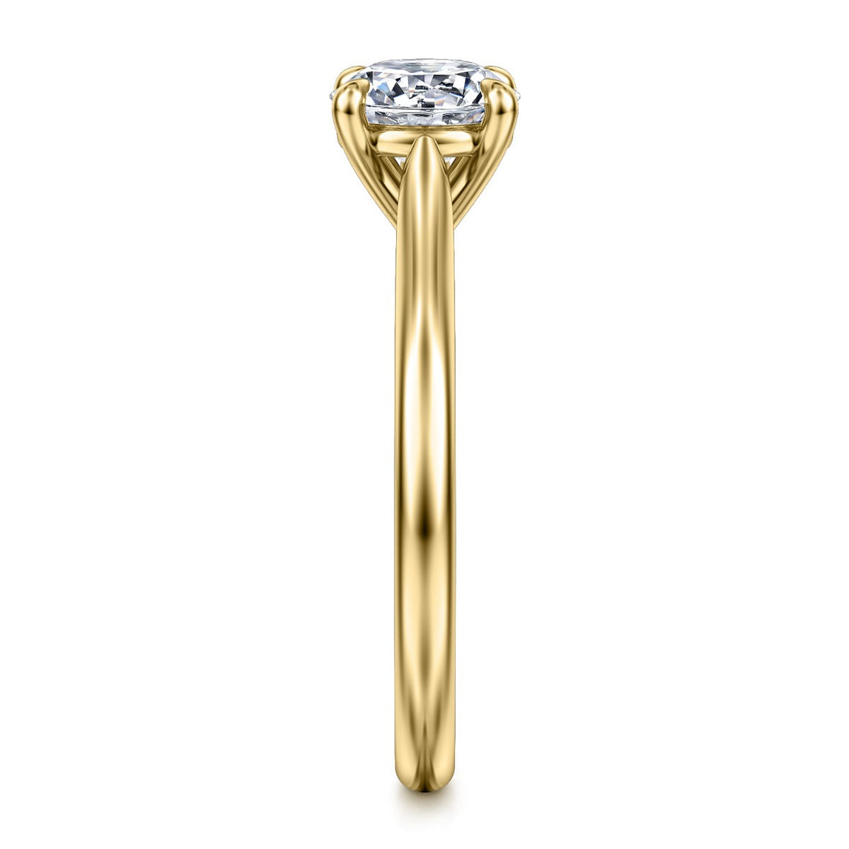 Bena - 14K Yellow Gold Round Solitaire Semi-Mount Ring
