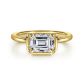 Linen - 14K Yellow Gold Emerald Semi-Mount Ring