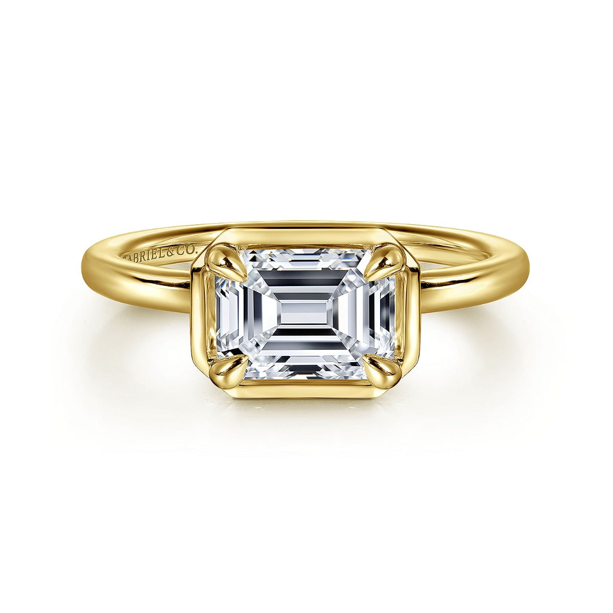 Linen - 14K Yellow Gold Emerald Semi-Mount Ring