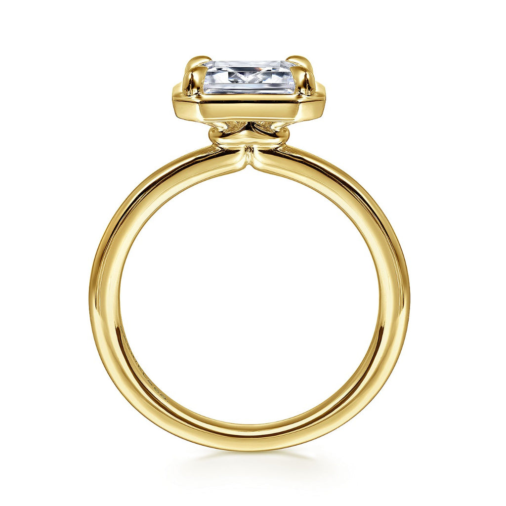 Linen - 14K Yellow Gold Emerald Semi-Mount Ring