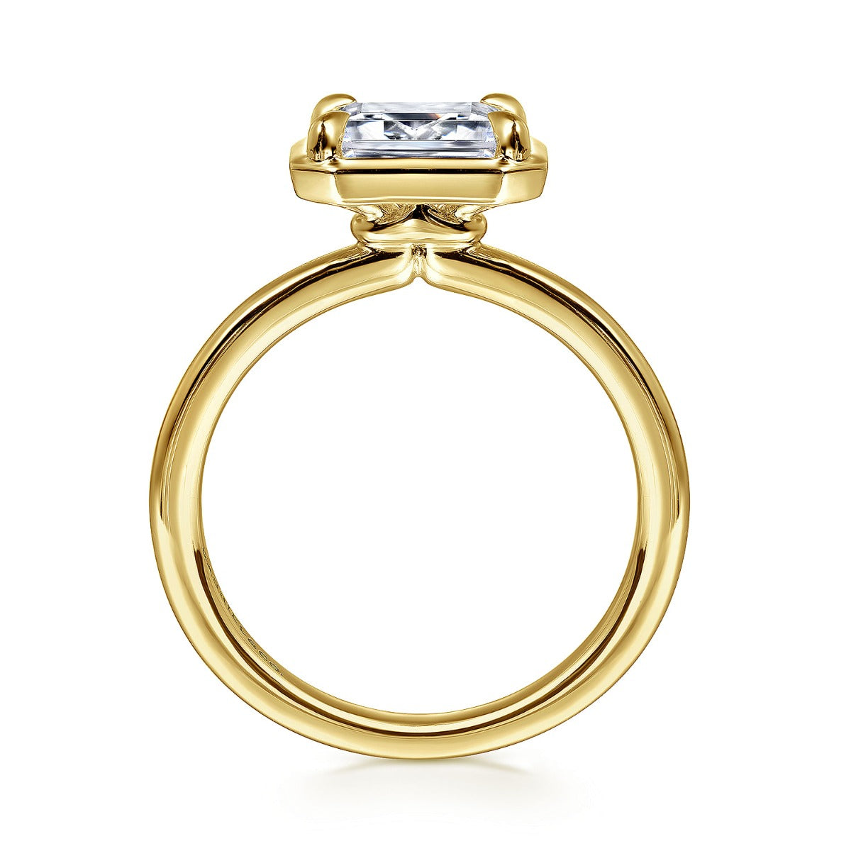 Linen - 14K Yellow Gold Emerald Semi-Mount Ring