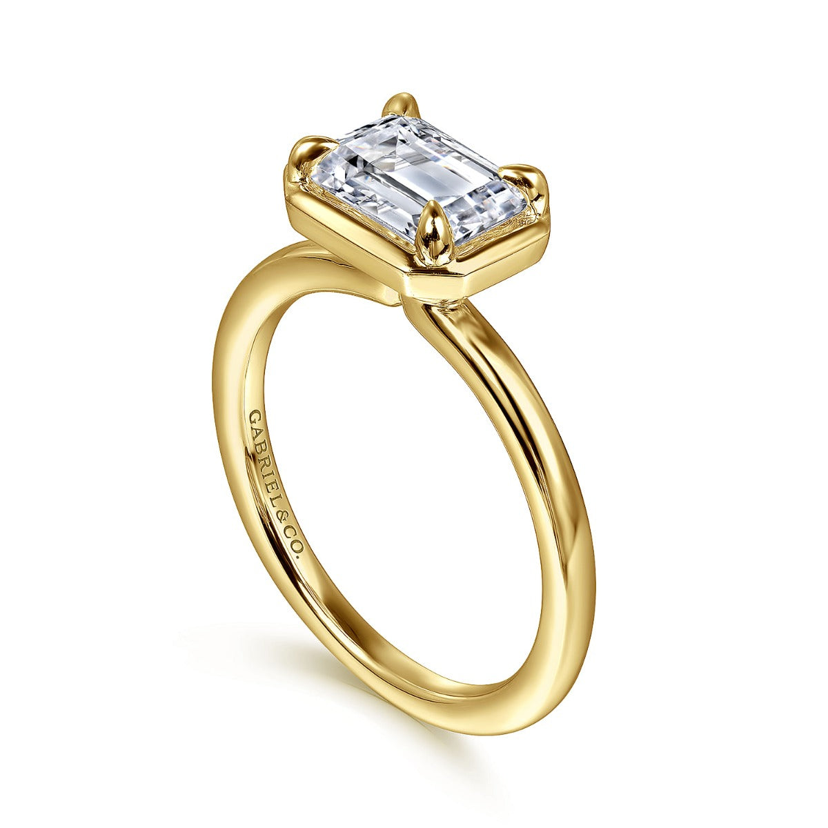 Linen - 14K Yellow Gold Emerald Semi-Mount Ring